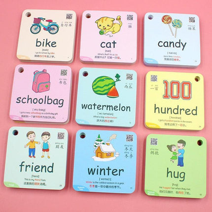 Montessori Bilingual Flashcards for Kids: Chinese & English Language Learning Set - Très Elite