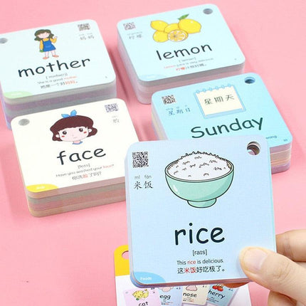 Montessori Bilingual Flashcards for Kids: Chinese & English Language Learning Set - Très Elite