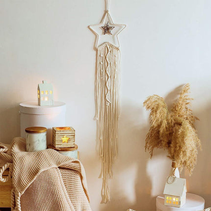 Moonlit Dreams Macrame Wall Hanging - Handcrafted Eco-Conscious Bohemian Decor - Très Elite