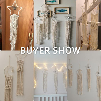 Moonlit Dreams Macrame Wall Hanging - Handcrafted Eco-Conscious Bohemian Decor - Très Elite