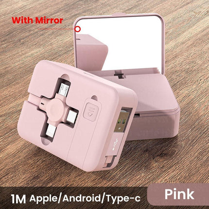 Multi-Functional 4-in-1 Retractable Charging Cable with Built-In Phone Stand - Très Elite
