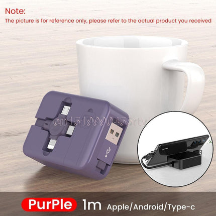 Multi-Functional 4-in-1 Retractable Charging Cable with Built-In Phone Stand - Très Elite