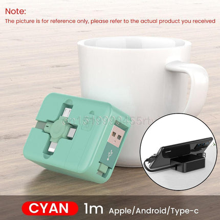 Multi-Functional 4-in-1 Retractable Charging Cable with Built-In Phone Stand - Très Elite