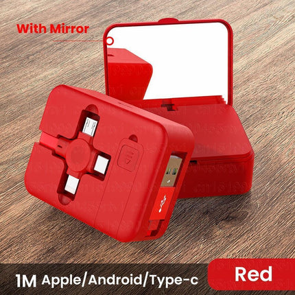 Multi-Functional 4-in-1 Retractable Charging Cable with Built-In Phone Stand - Très Elite