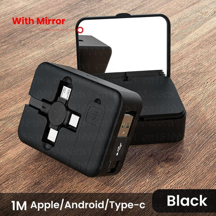 Multi-Functional 4-in-1 Retractable Charging Cable with Built-In Phone Stand - Très Elite