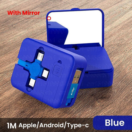 Multi-Functional 4-in-1 Retractable Charging Cable with Built-In Phone Stand - Très Elite