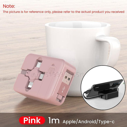 Multi-Functional 4-in-1 Retractable Charging Cable with Built-In Phone Stand - Très Elite