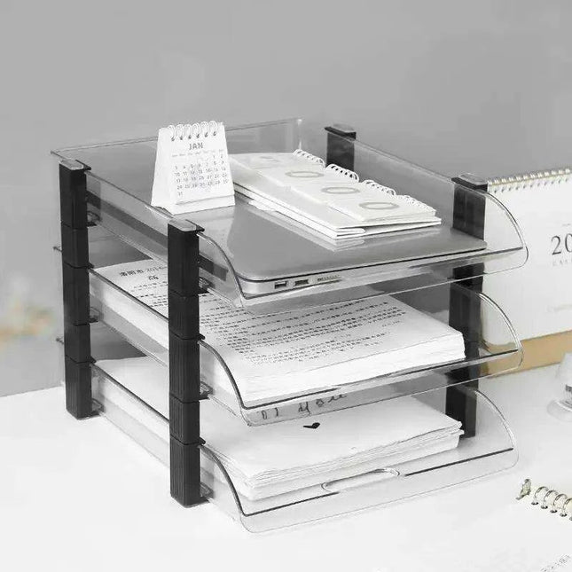 Multi-Layered A4 File Organizer and Bookshelf - Essential Office Storage Solution
