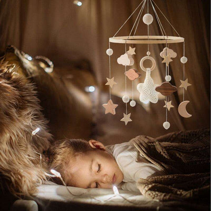 Musical Wooden Baby Crib Mobile - Safe Developmental Toy for Infants - Très Elite