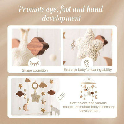 Musical Wooden Baby Crib Mobile - Safe Developmental Toy for Infants - Très Elite