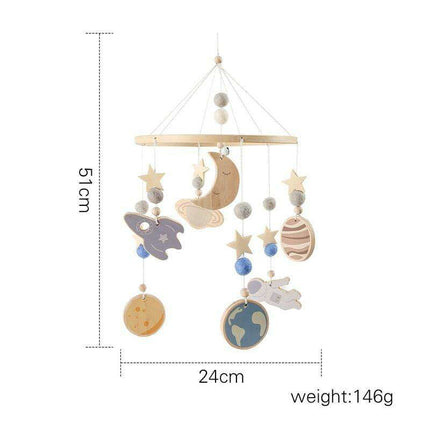 Musical Wooden Baby Crib Mobile - Safe Developmental Toy for Infants - Très Elite