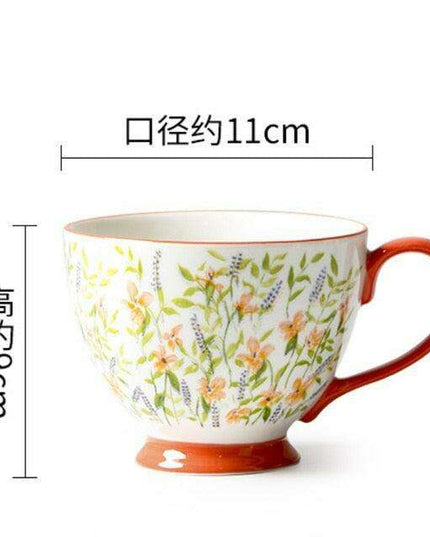 Elegant Floral Porcelain Drinking Mug - Your Ideal Beverage Companion