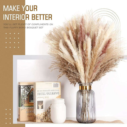 Natural Dried Pampas Grass Bouquet Collection - 75 Stems - Très Elite