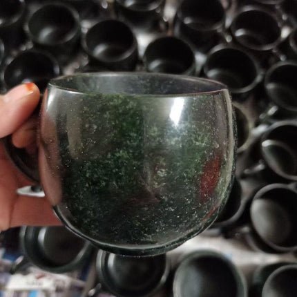 Natural Green Jade Wellness Mug with Magnetic Properties - Très Elite