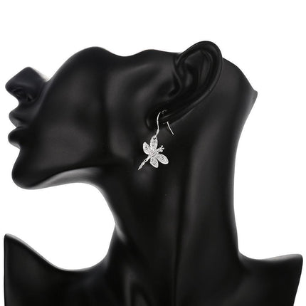 Nature's Elegance Dragonfly Crystal Silver Jewelry Set - Très Elite