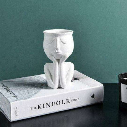 Nordic Abstract Head-Shaped Ceramic Vase for Elegant Home Decor - Très Elite