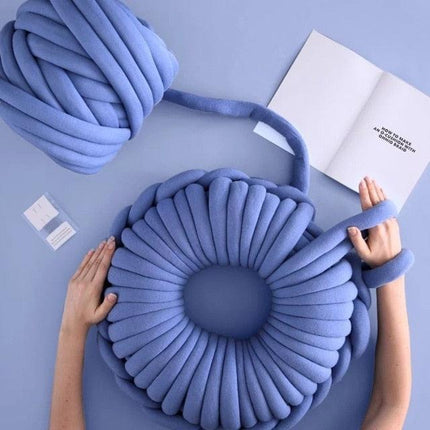 Nordic Charm: Artisan Circular Crochet Cushion for Inviting Home Interiors - Très Elite