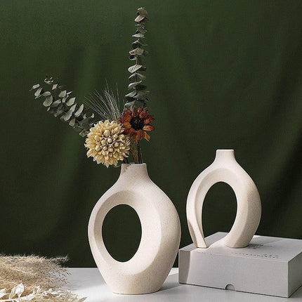 Nordic Elegance Ceramic Vase Duo - Perfect for Modern Home Decor