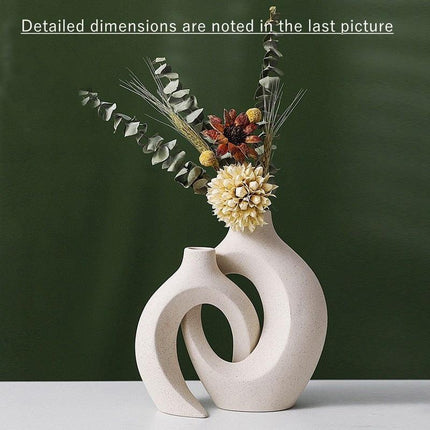 Nordic Elegance Ceramic Vase Duo - Perfect for Modern Home Decor