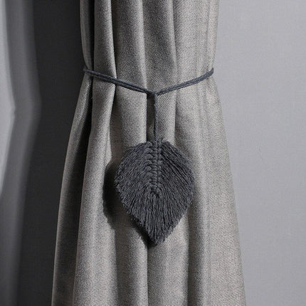Nordic Elegance: Hand-Woven Cotton Rope Curtain Tiebacks with Tassels - Très Elite