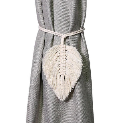 Nordic Elegance: Hand-Woven Cotton Rope Curtain Tiebacks with Tassels - Très Elite