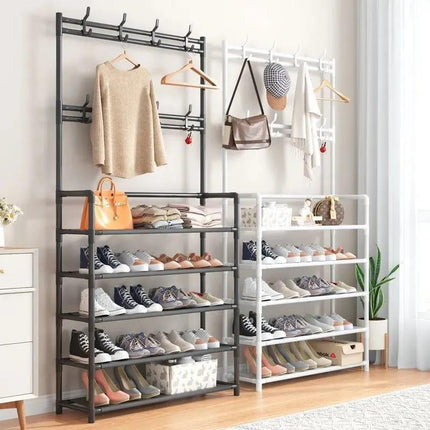 Nordic Elegance Multi-Functional Coat Rack and Storage Solution for Shoes, Clothing, and Accessories - Très Elite
