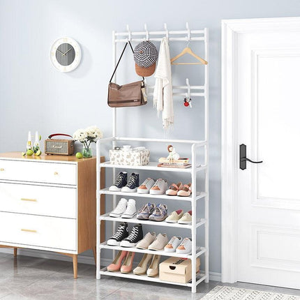 Nordic Elegance Multi-Functional Coat Rack and Storage Solution for Shoes, Clothing, and Accessories - Très Elite