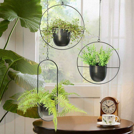 Nordic Elegance: Stylish Iron Plant Hanger for Versatile Greenery Display - Très Elite