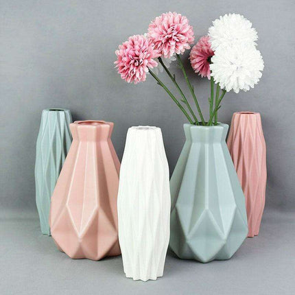 Nordic Elegance White and Pink Floral Vase - Quick Delivery