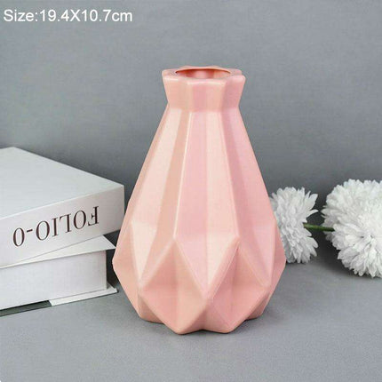 Nordic Elegance White and Pink Floral Vase - Quick Delivery