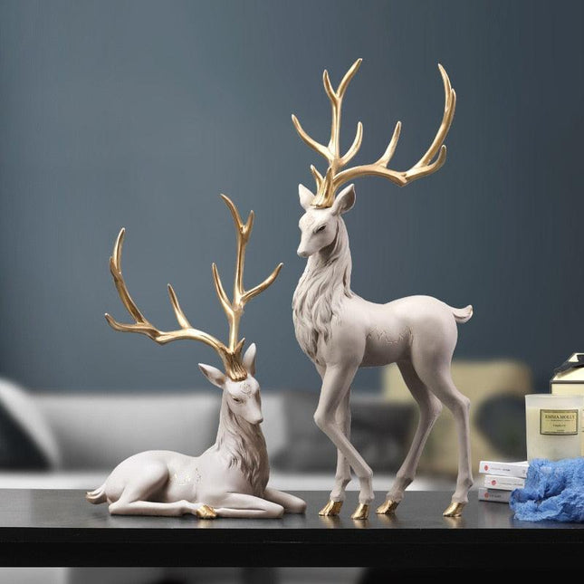 Nordic Graceful Deer Sculpture: Infuse Artistic Charm into Your Home