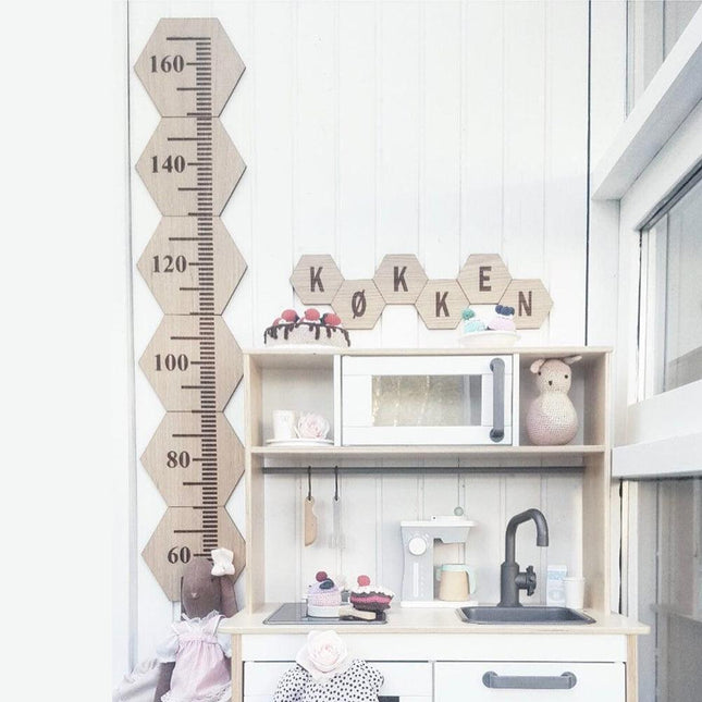 Nordic-Inspired Wooden Ruler and Alphabet Wall Art Set for Stylish Room Upgrade