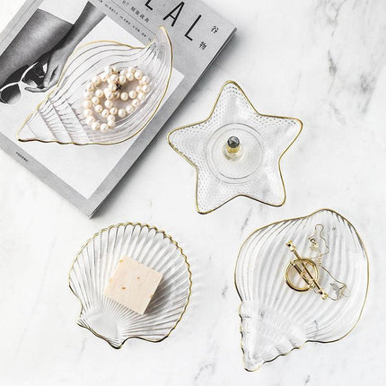 Nordic Ocean Inspired Glass Dessert Plate Set - Stylish Home Essential - Très Elite