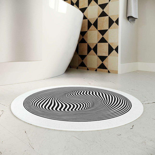 Optical Bliss Circle Bath Mat