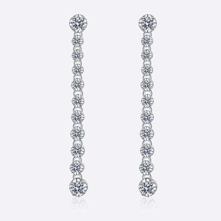 Opulent 1.18 Carat Lab-Created Diamond Sterling Silver Drop Earrings