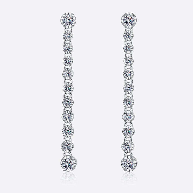 Opulent 1.18 Carat Lab-Created Diamond Sterling Silver Drop Earrings