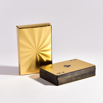 Opulent Gold-Plated Poker Card Set for Elite Gaming Nights - Très Elite