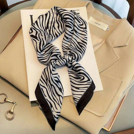 Opulent Leopard Print Silk Square Scarf - Elevate Your Style with Elegance - Très Elite