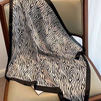 Opulent Leopard Print Silk Square Scarf - Elevate Your Style with Elegance - Très Elite