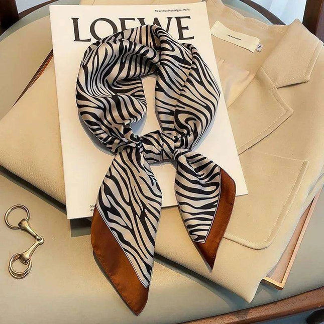 Opulent Leopard Print Silk Square Scarf - Elevate Your Style with Elegance