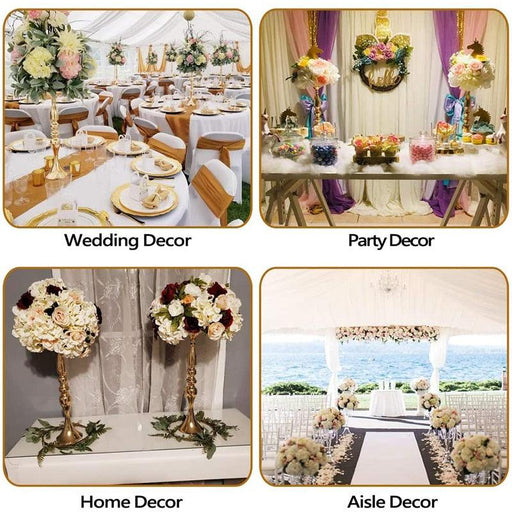 Wedding Party Decor Metal Candle Holders Flowers Vase Candlestick Centerpieces-Très Elite-S-Gold-Très Elite