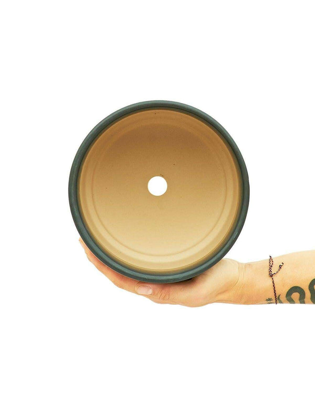 Sleek 5" Matte Black Ceramic Planter with Customizable Drainage