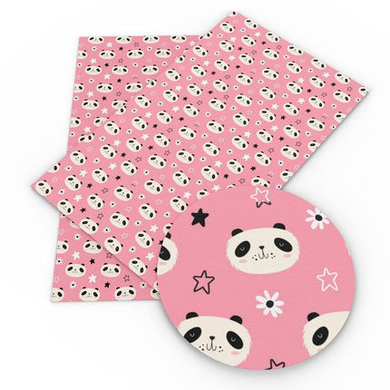 Panda Pattern Faux Leather Craft Sheet for Creative Projects - Très Elite