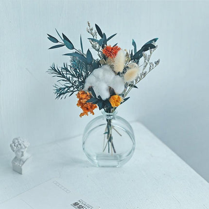 Pastoral Elegance: Handcrafted 25CM Natural Dried Flower Arrangement - Très Elite
