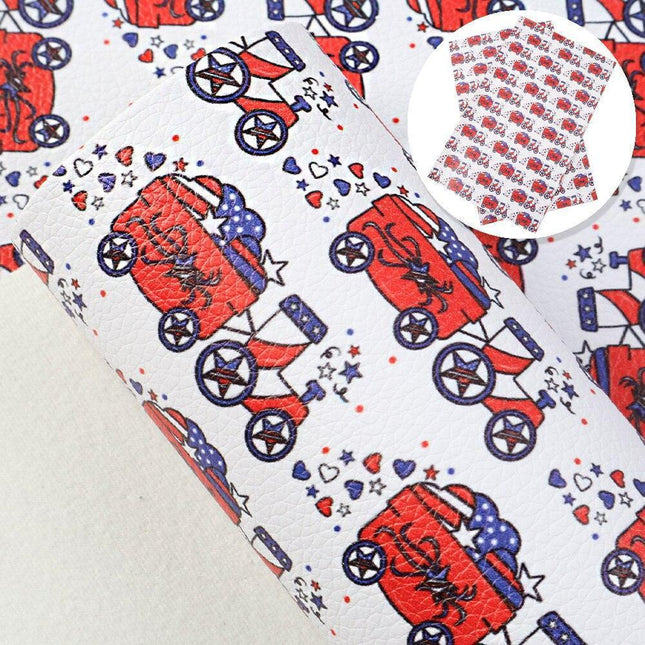 Patriotic Faux Leather Crafting Material - 20*33cm