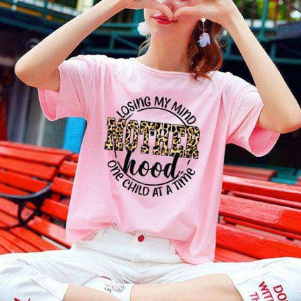 Wild Style Leopard Print Crew Neck Cotton Tee