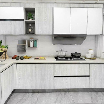 Peel and Stick Waterproof Grey Wood Grain Wallpaper for Effortless Home Makeover