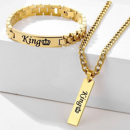 Personalized 18K Gold-Plated Stainless Steel Name ID Bangle Bracelet