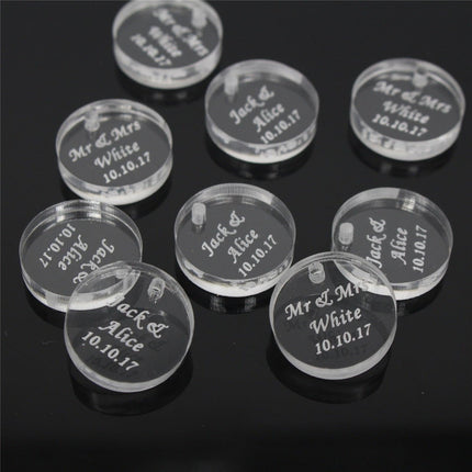 Personalized Elegant Silver Mirror Round Decor Tokens - Pack of 50 - Très Elite