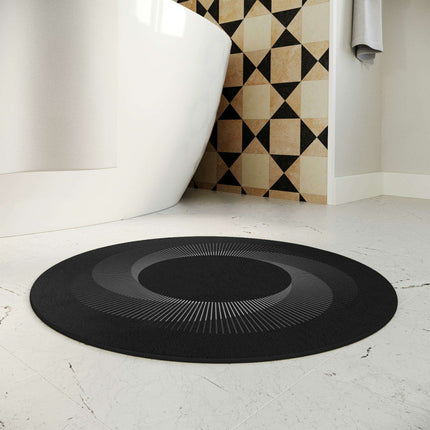 Personalized Optical Circle Bath Mat - Stylish and Absorbent Bathroom Rug - Très Elite